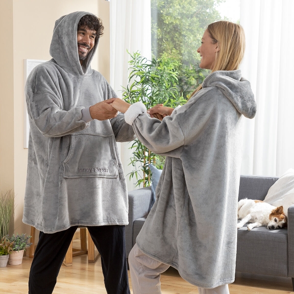Oversized mikinová deka s fleecovou podšívkou