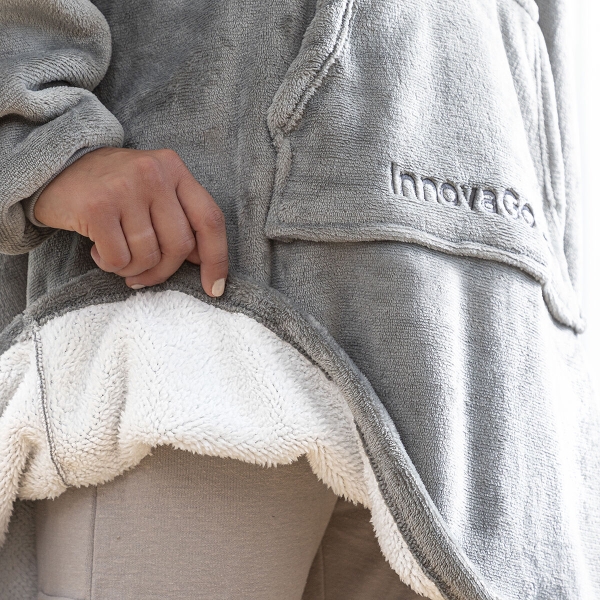 Oversized mikinová deka s fleecovou podšívkou