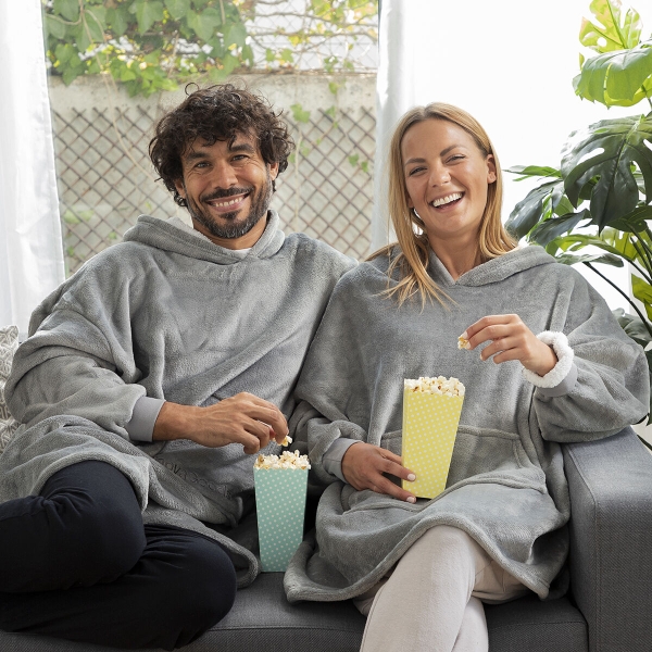 Oversized mikinová deka s fleecovou podšívkou