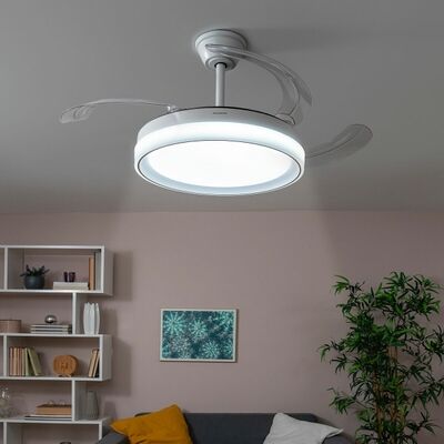 Stropní ventilátor se svítidlem LED (4 lopatky) 72W - Obrázek